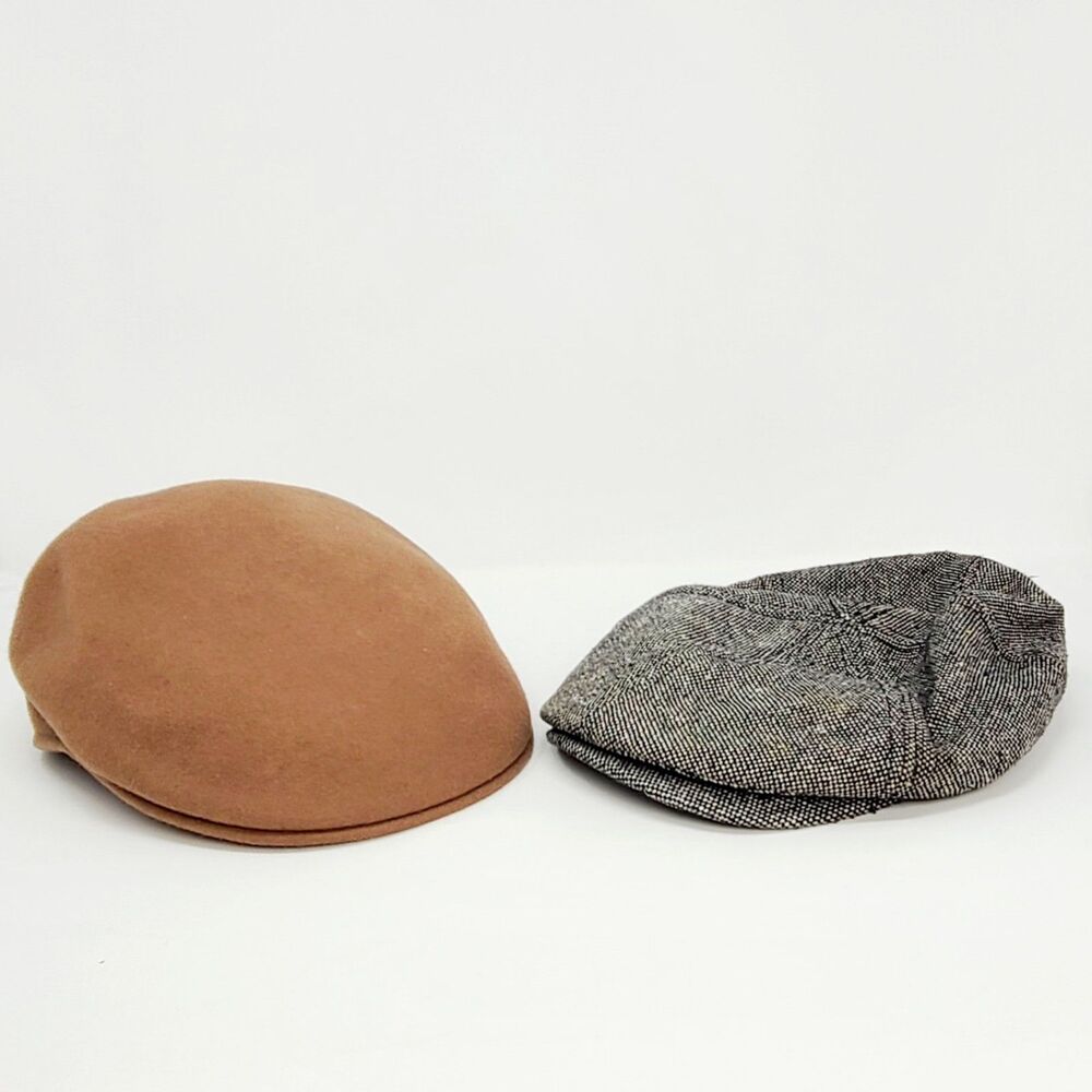 VALUE‎ BUNDLE: 2 Men's Ivy Caps Wool Driving Flat Caps Newsboy Golf Hat